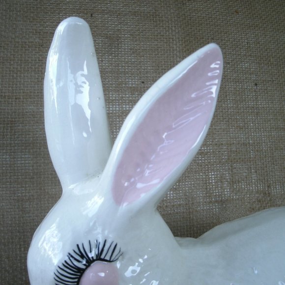 Vintage Handmade Ceramic White Rabbit Figurine - Picture 14 of 16